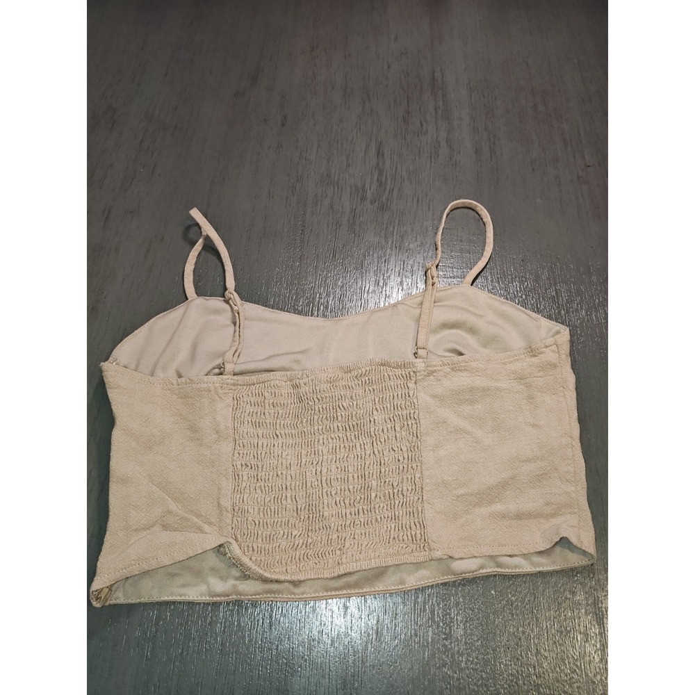 Kendall & Kylie Women's Nude Cutout Crop Cami Top Spaghetti Strap Medium - Picture 3 of 10